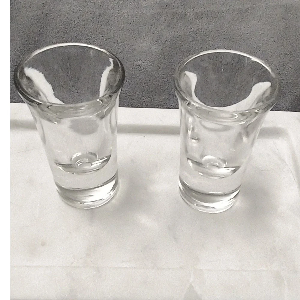 2 Tall Heavy Bottom Shot Glasses